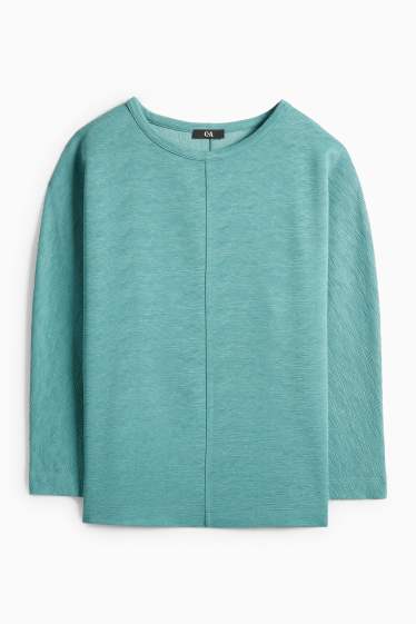 Dámské - Mikina - žebrovaná - zelená