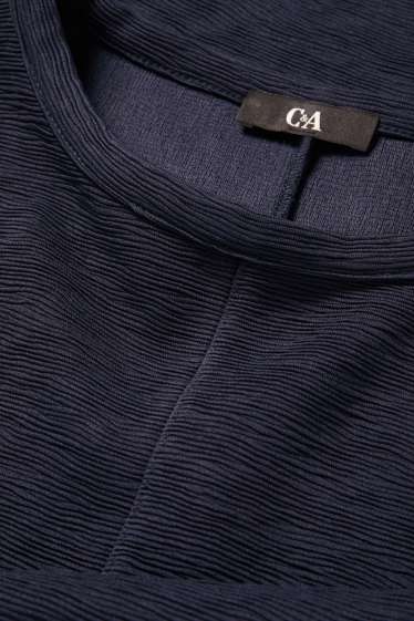 Dámské - Mikina - žebrovaná - tmavomodrá