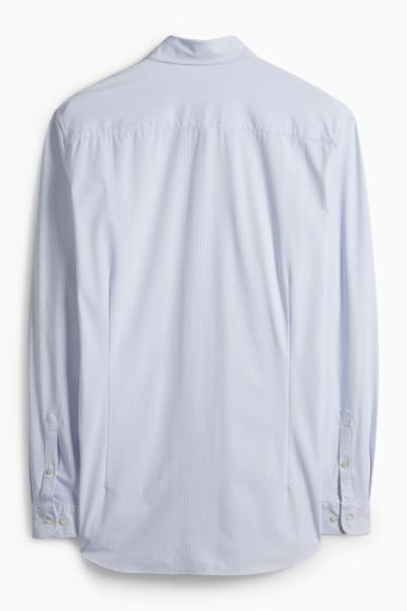 Home - Camisa formal - slim fit - Kent - Flex - estampat minimalista - blanc / blau clar