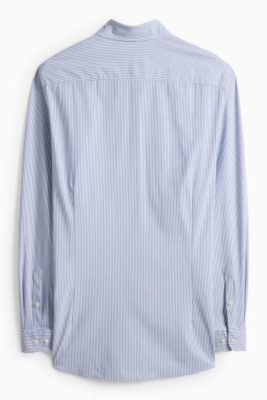 Home - Camisa formal - slim fit - Kent - Flex - de ratlles - blau clar