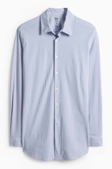 Home - Camisa formal - slim fit - Kent - Flex - de ratlles - blau clar
