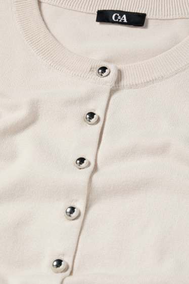 Dames - Gebreid vest - licht beige