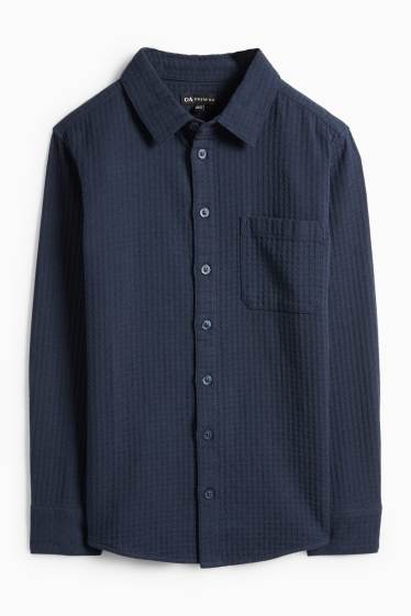 Copii - Băieți - Cămașă - structurată - albastru închis