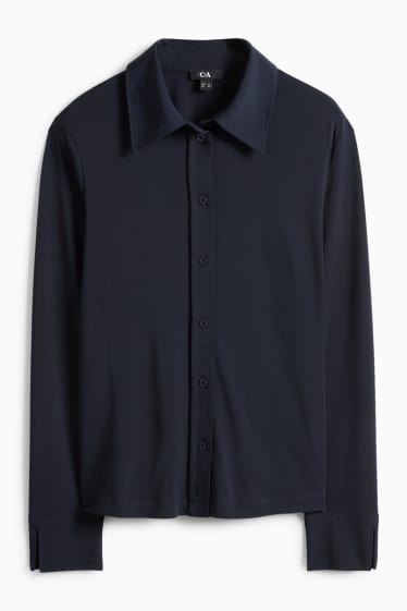 Dámské - Žerzejová halenka - tmavomodrá