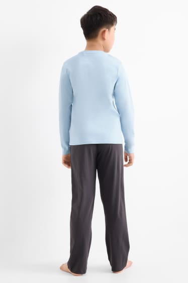 Bambini - Minecraft - pigiama - 2 pezzi - blu / grigio