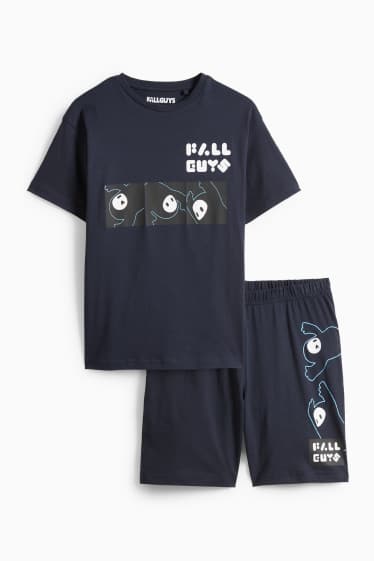 Copii - Băieți - Fall Guys - pijama scurtă - 2 piese - albastru închis