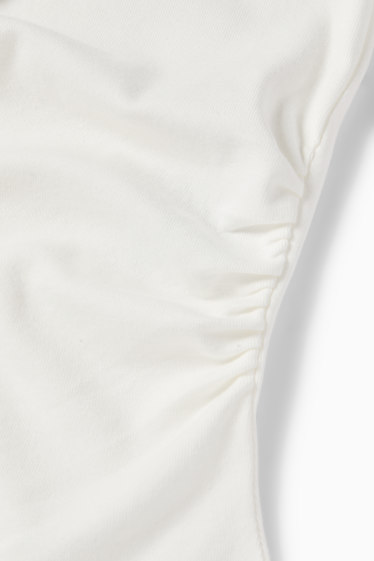 Dámské - Tričko s dlouhým rukávem - slim fit - bílá