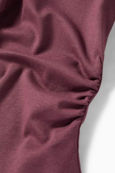 Dámské - Tričko s dlouhým rukávem - slim fit - fialová