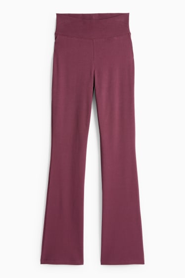 Dámské - Flared legíny - bordeaux