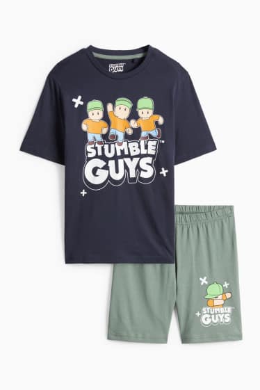 Kinderen: jongens - Stumble Guys - shortama - 2-delig - donkerblauw