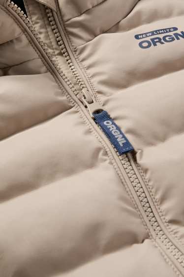 Kinder Jungen - Steppweste mit Kapuze - wasserabweisend - taupe