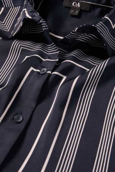 Damen - Bluse - gemustert - dunkelblau