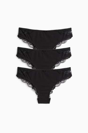 Women - Multipack of 3 - knickers - black