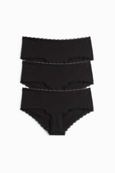 Dona - Paquet de 3 - calces hipster - negre