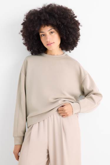 Women - Basic sweatshirt - light beige
