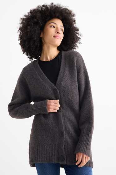 Damen - Strickjacke - dunkelgrau