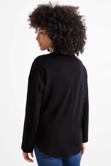 Femei - Tricou cu mânecă lungă - relaxed fit - negru