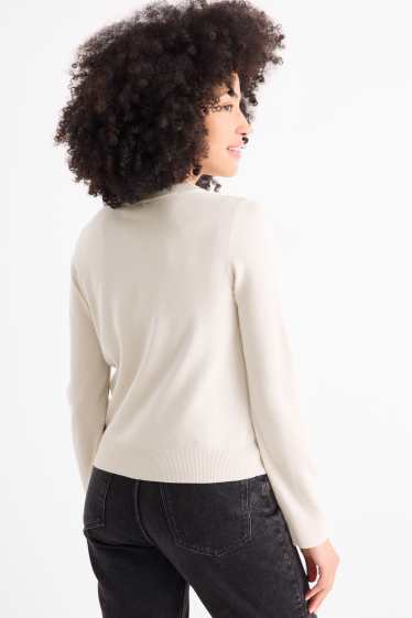 Dames - Gebreid vest - licht beige