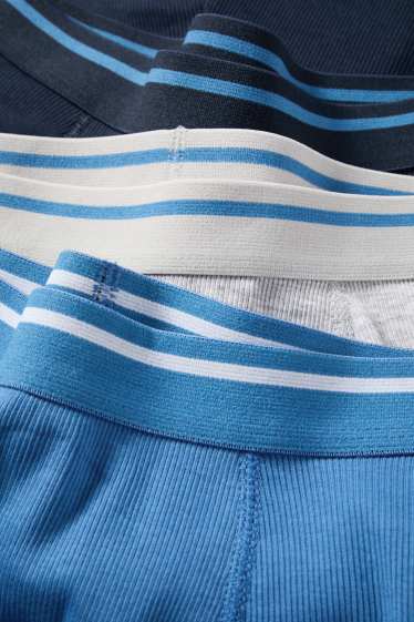Kinder Jungen - Multipack 3er - Boxershorts - gerippt - dunkelblau