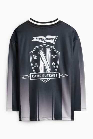 Copii - Fete - Wednesday - tricou cu mânecă lungă - cu dungi - negru