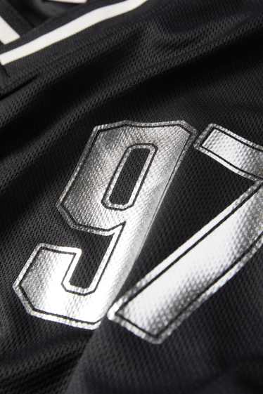 Kinder Mädchen - SmileyWorld® - Kurzarmshirt - Glanz-Effekt - schwarz