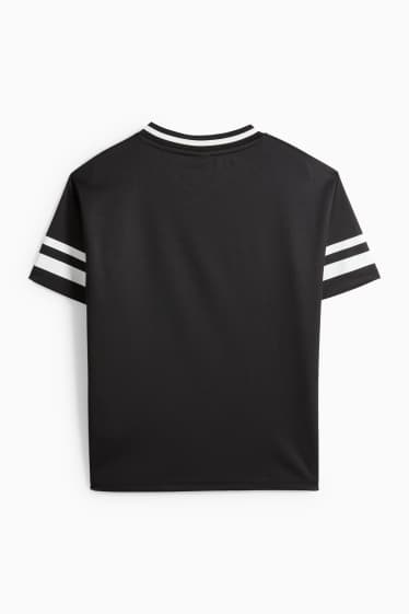 Kinder Mädchen - SmileyWorld® - Kurzarmshirt - Glanz-Effekt - schwarz