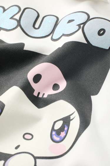 Děti - dívky - Kuromi - mikina s kapucí - s třpytivými efekty - bílá