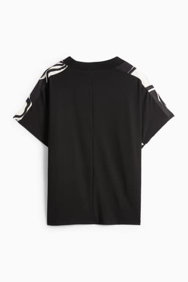 Femei - Tricou - relaxed fit - cu flori - negru / nej