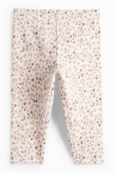 Miminka - dívky - Květiny - outfit pro miminka - 3dílný - béžová