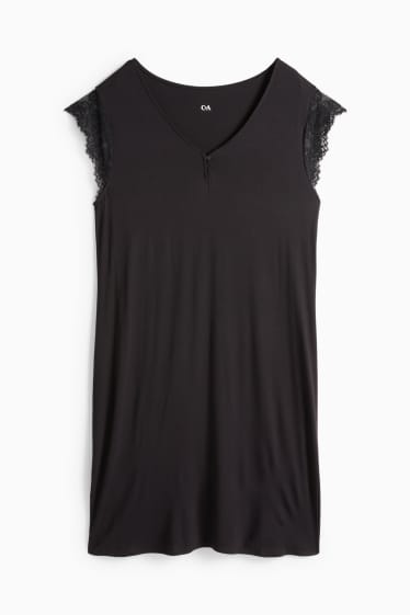 Dona - Camisa de dormir de viscosa - negre