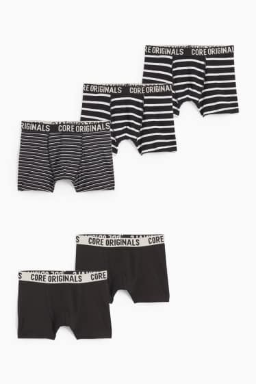 Bambini - Confezione da 5 - boxer - a righe - nero / bianco