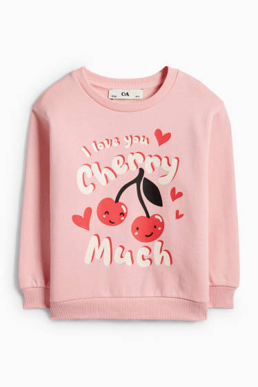Enfants filles - Cerise - sweat - rose