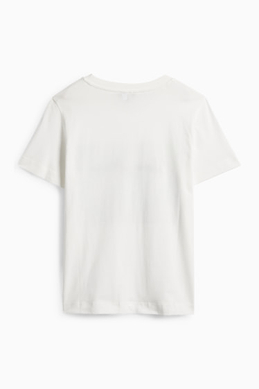 Donna - T-shirt - regular fit - effetto brillante - bianco