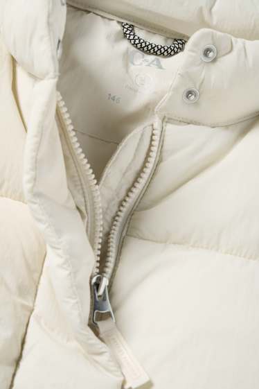 Kinder Mädchen - Steppweste - wasserabweisend - cremeweiß