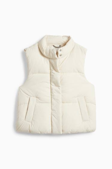 Kinder Mädchen - Steppweste - wasserabweisend - cremeweiß