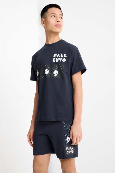 Copii - Băieți - Fall Guys - pijama scurtă - 2 piese - albastru închis