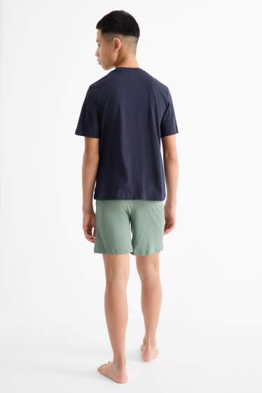 Kinderen: jongens - Stumble Guys - shortama - 2-delig - donkerblauw