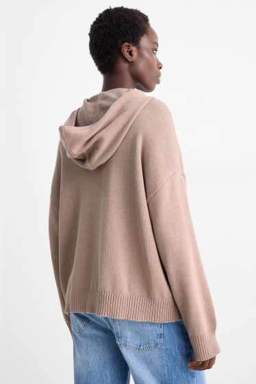 Women - Hooded jumper - beige