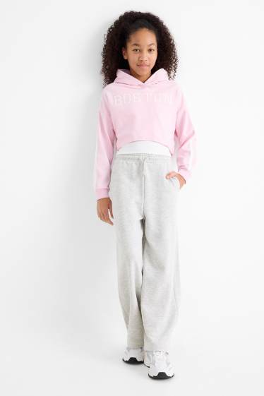 Enfants filles - Bas de jogging - gris clair chiné