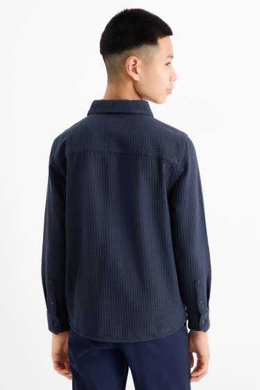Copii - Băieți - Cămașă - structurată - albastru închis