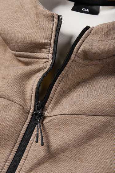 Heren - Sweatvest met capuchon - bruin