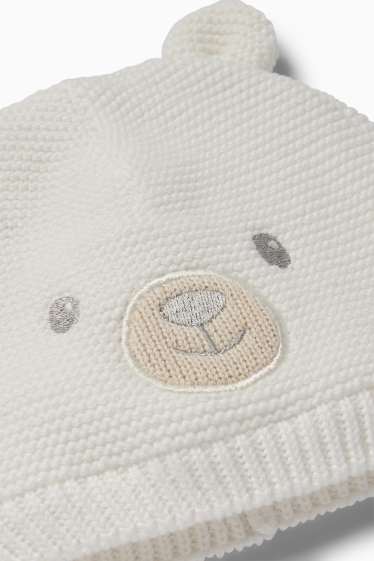 Baby Boys - Teddy bear - baby hat - white