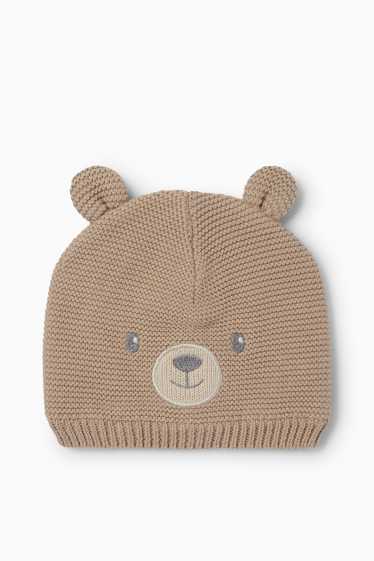 Unisex - Čepice pro miminka - světle hnědá