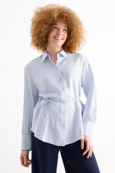 Damen - Bluse - hellblau