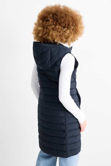 Femmes - Doudoune sans manches à capuche - bleu foncé