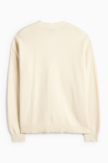 Bărbați - Cardigan tricotat - structurat - bej deschis