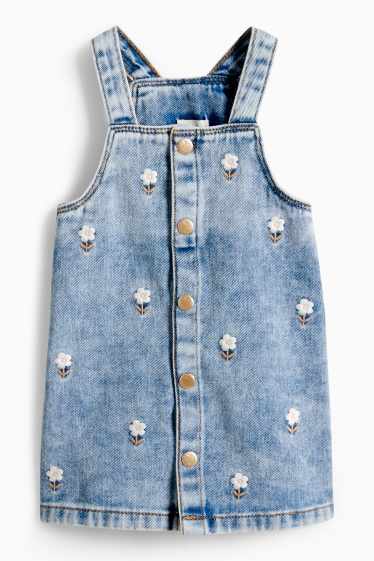 Baby Mädchen - Blümchen - Baby-Outfit - 2 teilig - jeansblau