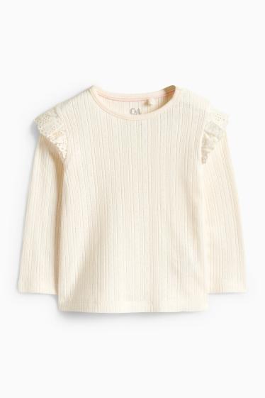 Baby Mädchen - Blümchen - Baby-Outfit - 2 teilig - jeansblau