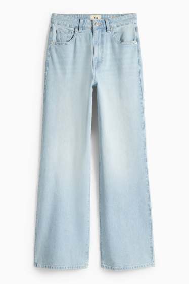 Femei - Wide leg jeans - talie înaltă - denim-albastru deschis