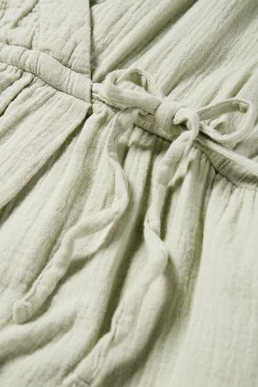 Dames - Voedingsblouse van mousselinestof - lichtgroen